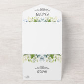 ひまわり素朴の緑の書道RSVP結婚の オールインワン招待状 (外側)