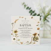 ひまわり素朴の聖バプテスマモダンスクリプトクロス 招待状 (スタンド正面)