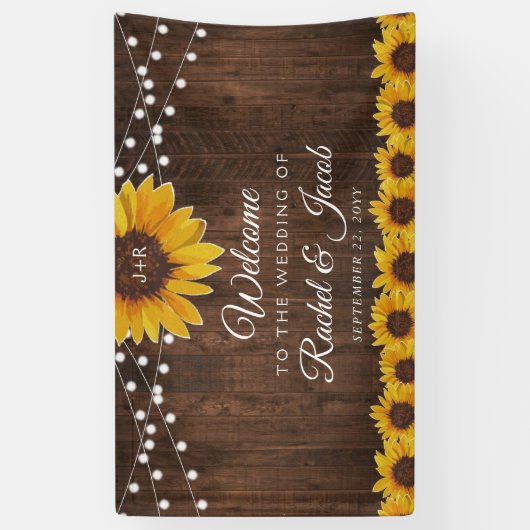 ひまわり素朴の花ひも木の上のラ結婚イト 横断幕 (縦)