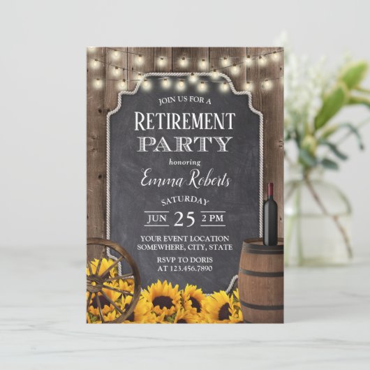 ひまわり素朴の花ウッドワインバレルリタイアメント 招待状 (スタンド正面)