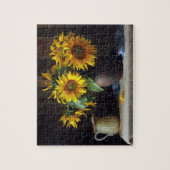 ひまわり素朴の花瓶 |フローラ ジグソーパズル (縦)