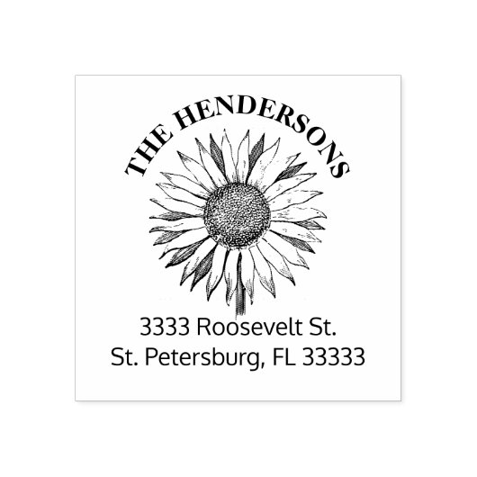 ひまわり素朴の苗字 ラバースタンプ (インプリント)