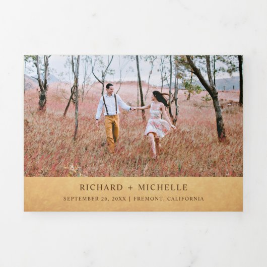 ひまわり素朴の蝋燭のランタンすべて結婚の 三つ折り招待状 (カバー)