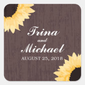 ひまわり素朴の輝き | 結婚s スクエアシール (正面)