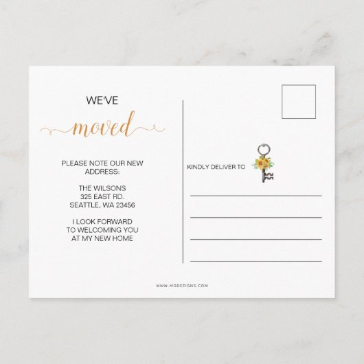 ひまわり素朴の鍵私たちは移動している 案内ポストカード (裏面)