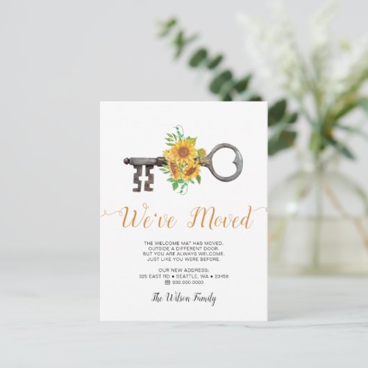 ひまわり素朴の鍵私たちは移動している 案内ポストカード (スタンド正面)