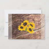 ひまわり素朴の食事オプションウェディングRSVPカード 出欠カード (裏面)