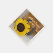 ひまわり素朴の馬蹄型カントリー・ウェスタン結婚ズ スタンダードカクテルナプキン (角)