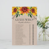 ひまわり素朴は誰を推測ブライダルシャワーゲーム (スタンド正面)