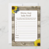 ひまわり素朴は、そのベビー食品ベビーシャワーを推測 招待状 (正面)