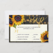 ひまわり素朴は、バーンドウッドに光結婚を当てる 出欠カード (正面)