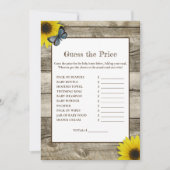 ひまわり素朴は、価格ベビーシャワーを推測 招待状 (正面)