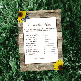 ひまわり素朴は、価格ベビーシャワーを推測 招待状