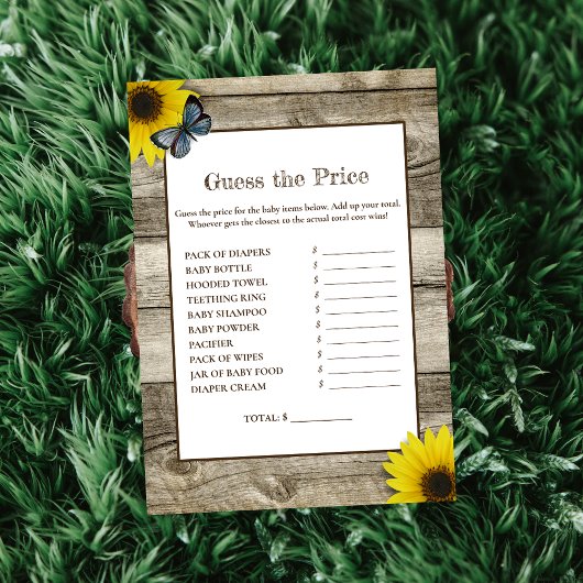 ひまわり素朴は、価格ベビーシャワーを推測 招待状