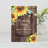 ひまわり素朴ひもがライトウィメンズ誕生日 招待状 (スタンド正面)