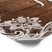 ひまわり素朴ひもがレースの結婚サイン ポスター (角)