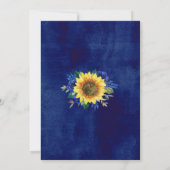 ひまわり素朴ひものライトブルーフローラズ結婚 招待状 (裏面)