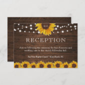 ひまわり素朴ひもひもウェディングレセプション エンクロージャーカード (正面/裏面)