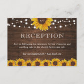 ひまわり素朴ひもひもウェディングレセプション エンクロージャーカード (正面)