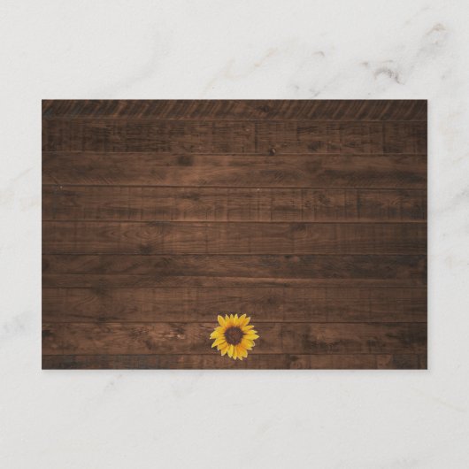 ひまわり素朴ひもひもウェディングレセプション エンクロージャーカード (裏面)