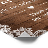 ひまわり素朴ひもひも結婚式の引き出物標識 ポスター (角)