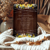 ひまわり素朴ひもを灯すフレンドリーなパーティー 招待状