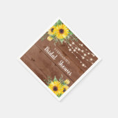 ひまわり素朴ひもライトウッドブライダルシャワー スタンダードカクテルナプキン (角)