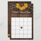 ひまわり素朴ひもライトブライダルシャワービンゴ (正面/裏面)