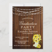 ひまわり素朴ひもライト卒業 招待状 (正面)