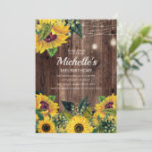 ひまわり素朴ひもライト16誕生日 招待状 (スタンド正面)