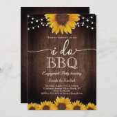 ひまわり素朴ひもライトI do BBQ婚約 招待状 (正面/裏面)