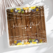 ひまわり素朴ひも結婚の光 スタンダードカクテルナプキン