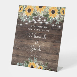 ひまわり素朴ひも結婚の歓迎 台座サイン