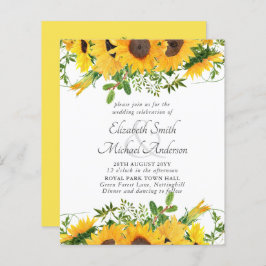 ひまわり素朴をテーマにした結婚文房具予算