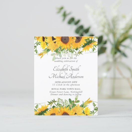 ひまわり素朴をテーマにした結婚文房具予算 (スタンド正面)