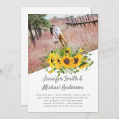 ひまわり素朴をテーマにした結婚文房具予算 (正面/裏面)