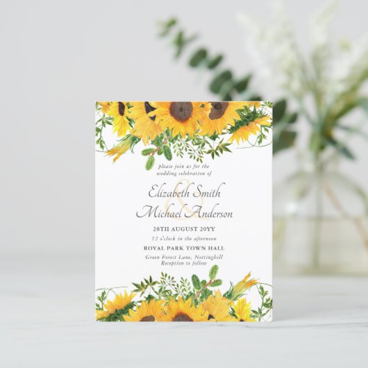 ひまわり素朴をテーマにした結婚文房具予算 (スタンド正面)