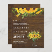 ひまわり素朴をテーマにした結婚文房具予算 (正面/裏面)