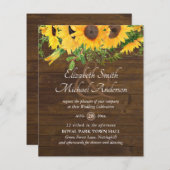 ひまわり素朴をテーマにした結婚文房具予算 (正面/裏面)