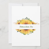 ひまわり素朴アーチ結婚式招待状 招待状 (裏面)