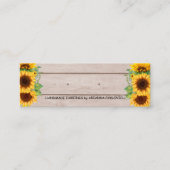 ひまわり素朴イヤリング表示名刺 スキニー名刺 (正面)
