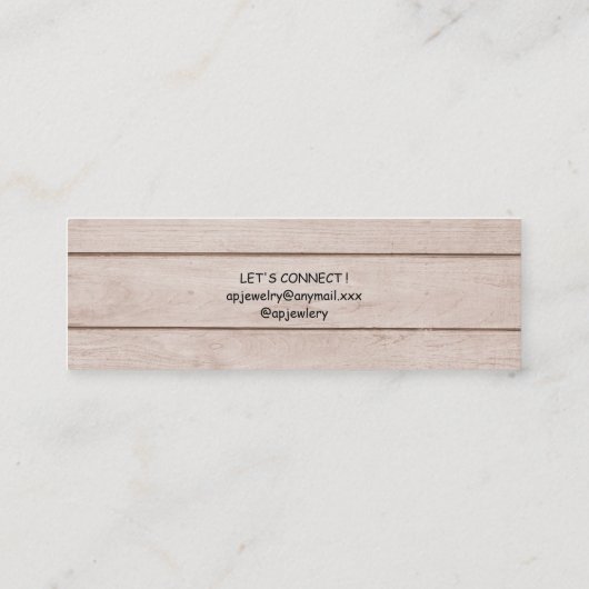 ひまわり素朴イヤリング表示名刺 スキニー名刺 (裏面)