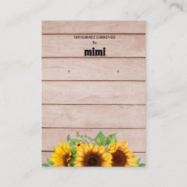 ひまわり素朴イヤリング表示名刺 名刺