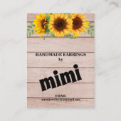 ひまわり素朴イヤリング表示名刺 名刺 (裏面)
