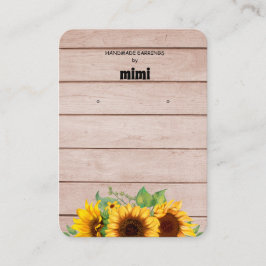 ひまわり素朴イヤリング表示名刺 名刺