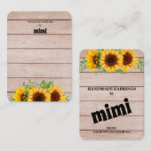 ひまわり素朴イヤリング表示名刺 名刺 (正面/裏面)