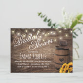 ひまわり素朴ウェスタン女性のカーボーイブライダルシャワー 招待状 (スタンド正面)
