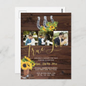 ひまわり素朴ウェスタン納車馬蹄形写真 ポストカード (正面/裏面)