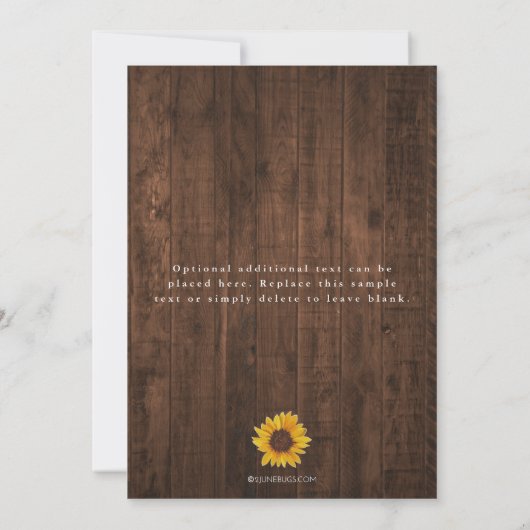 ひまわり素朴ウェディングザデイト招待状 セーブザデート (裏面)