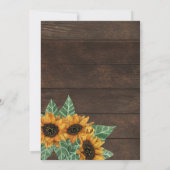 ひまわり素朴ウッドウォーターカラーキンセアニア 招待状 (裏面)